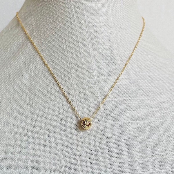 Love Knot necklace, 14k gold plated knot necklace, Love knot necklace & earrings, Knot pendant necklace, Valentine love  knot necklace, Gift