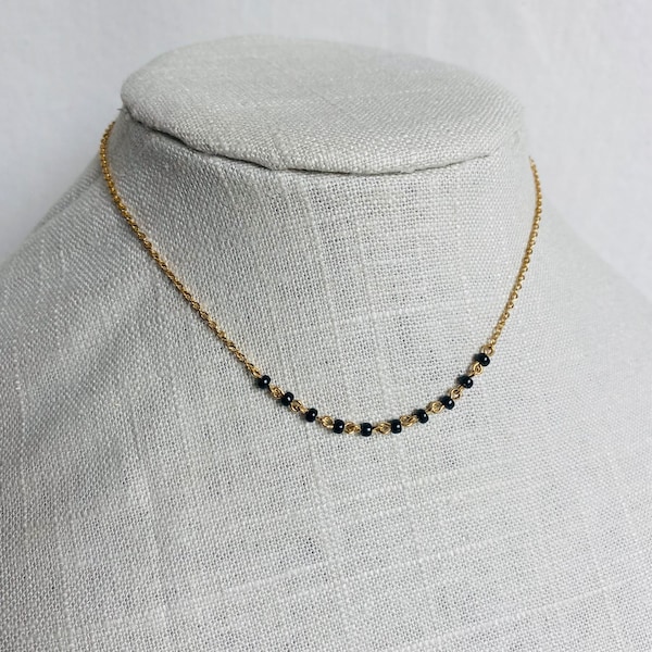 Mangalsutra, Chain mangalsutra, Modern mangalsutra, Millennial mangalsutra India traditional black beads, Layering beads necklace