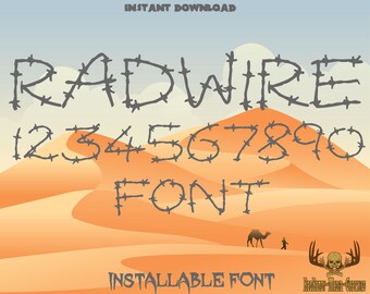 RadWire Font, Installable TTF file.