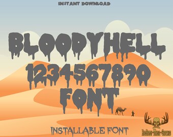 Bloodyhell Font, Installable TTF file.