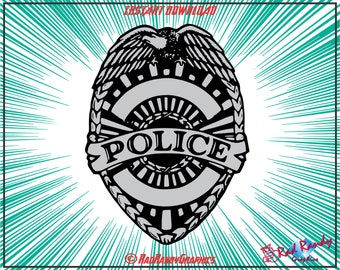 Police Badge, Design Elements, Cut Files, Eps, Svg, Png, Vector