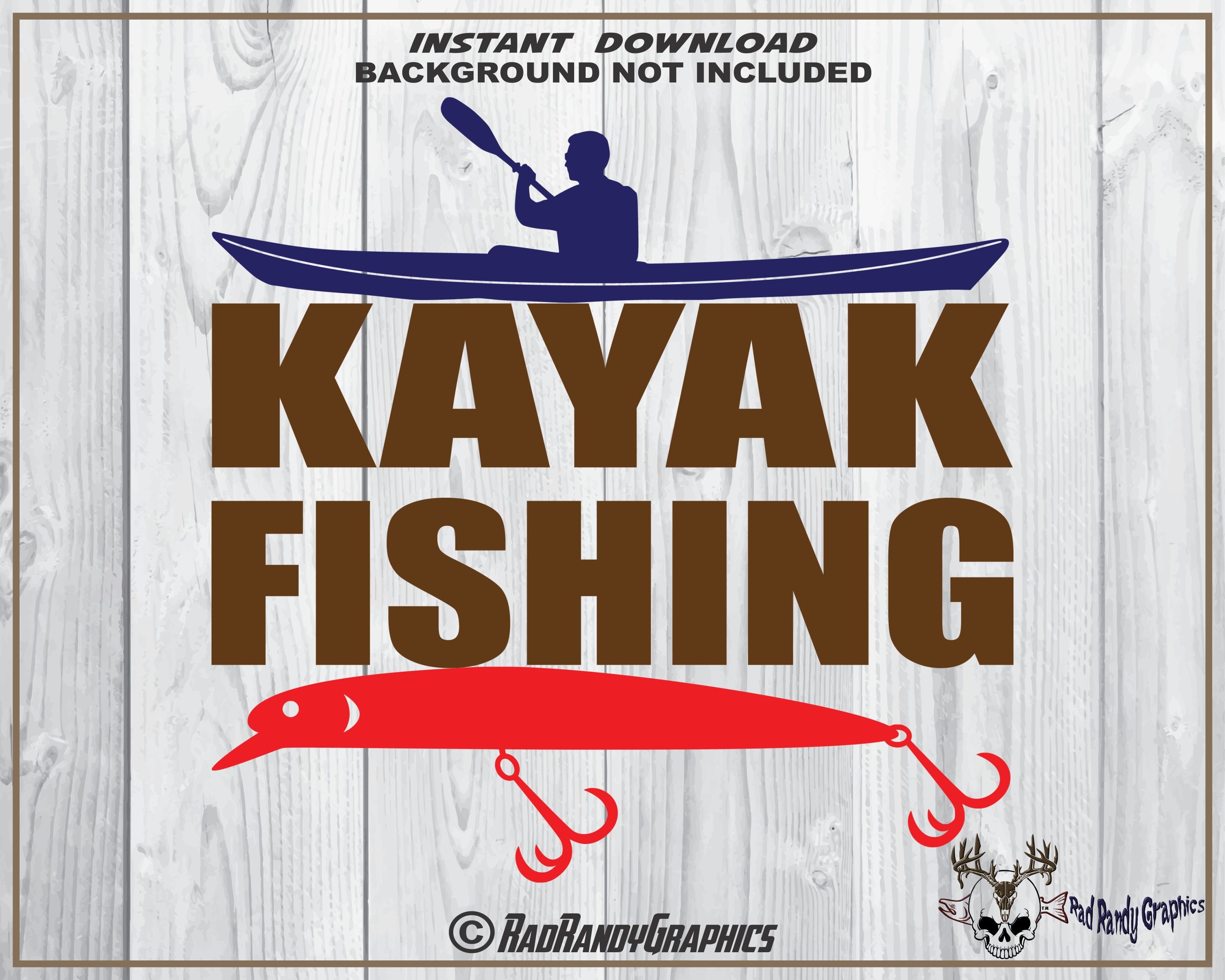 Download Kayak Fishing Cut Files EPS SVG Png Vector | Etsy