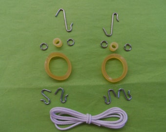 kit# 10     Set of 2 for 8" dolls repair rubber bands, hooks, rings restringing