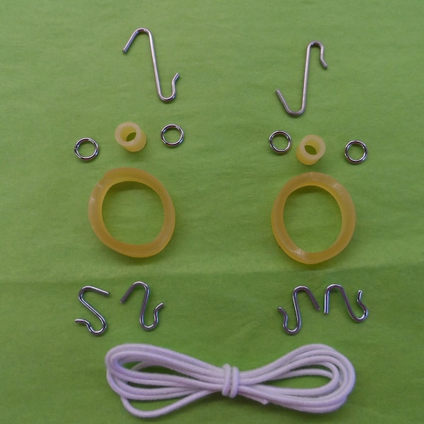 kit# 10     Set of 2 for 8" dolls repair rubber bands, hooks, rings restringing