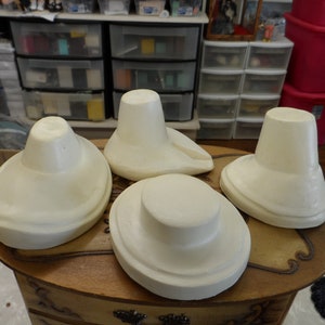Set of 4 Resin  FRENCH FASHION Hat  Mold, Form 12&quot; Doll Head 6 To 6 1/4&quot;