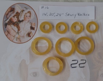 Saucy Walker Doll Repair Kit: Rubber Bands & S Hooks (16-24 inch)set  #16