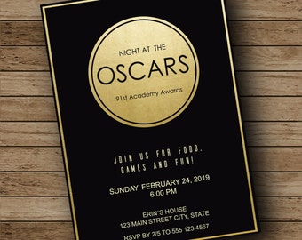 oscar party invite etsy