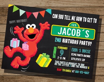 Elmo Invitations Etsy