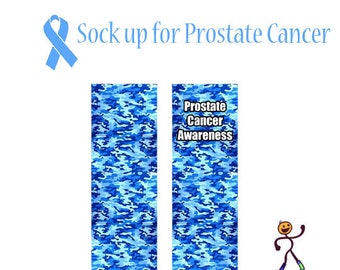 Custom Socks For A Cause: Prostate Cancer. Sockonality awareness socks that include the prostate cancer awareness ribbon, a logo, or camo.