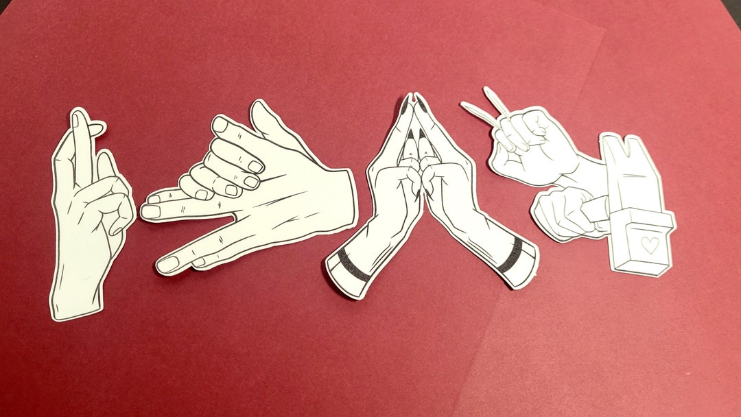 4 JJK Hand Signs Sticker Pack Jujutsu Kaisen Anime Hands Vinyl 