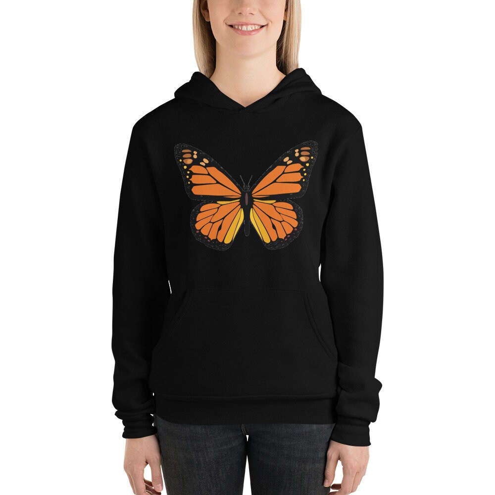 Unisex Monarch Butterfly Hooded Sweatshirt Etsy Sweden