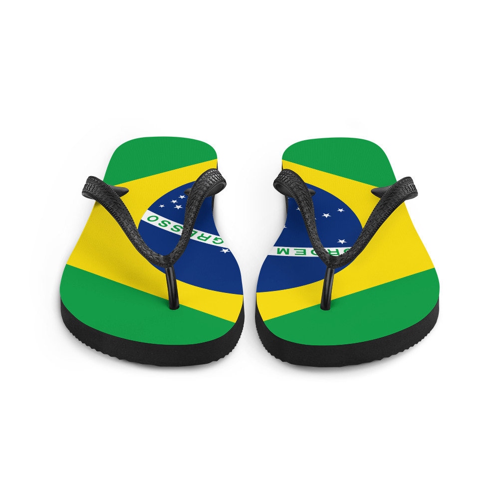 Brazilian Flag Flipflops Havaianas Style Brasileiro Summer Etsy UK