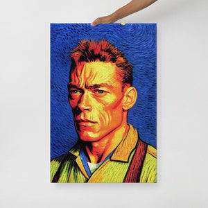 Original Art Jean Claude Van Damme in Vincent Van Gogh Style JCVD