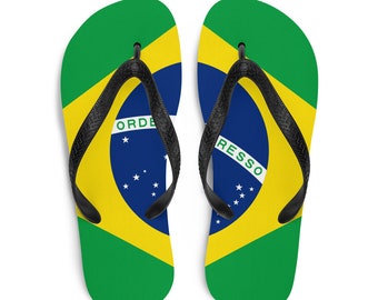Brazilian Flag Flip-Flops - Havaianas Style Brasileiro Summer Shoes