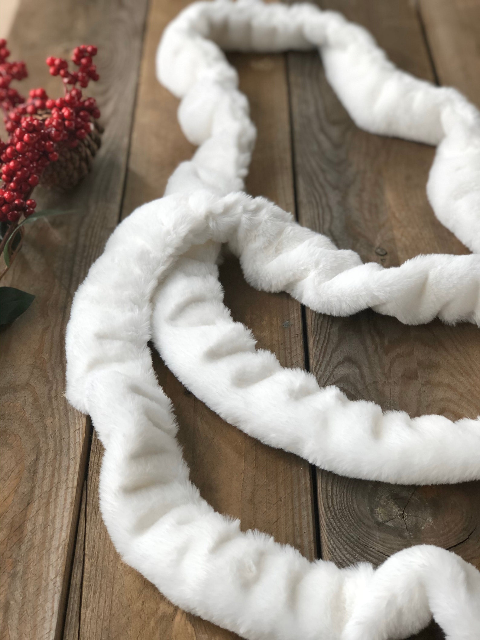 White Faux Fur Garland Etsy