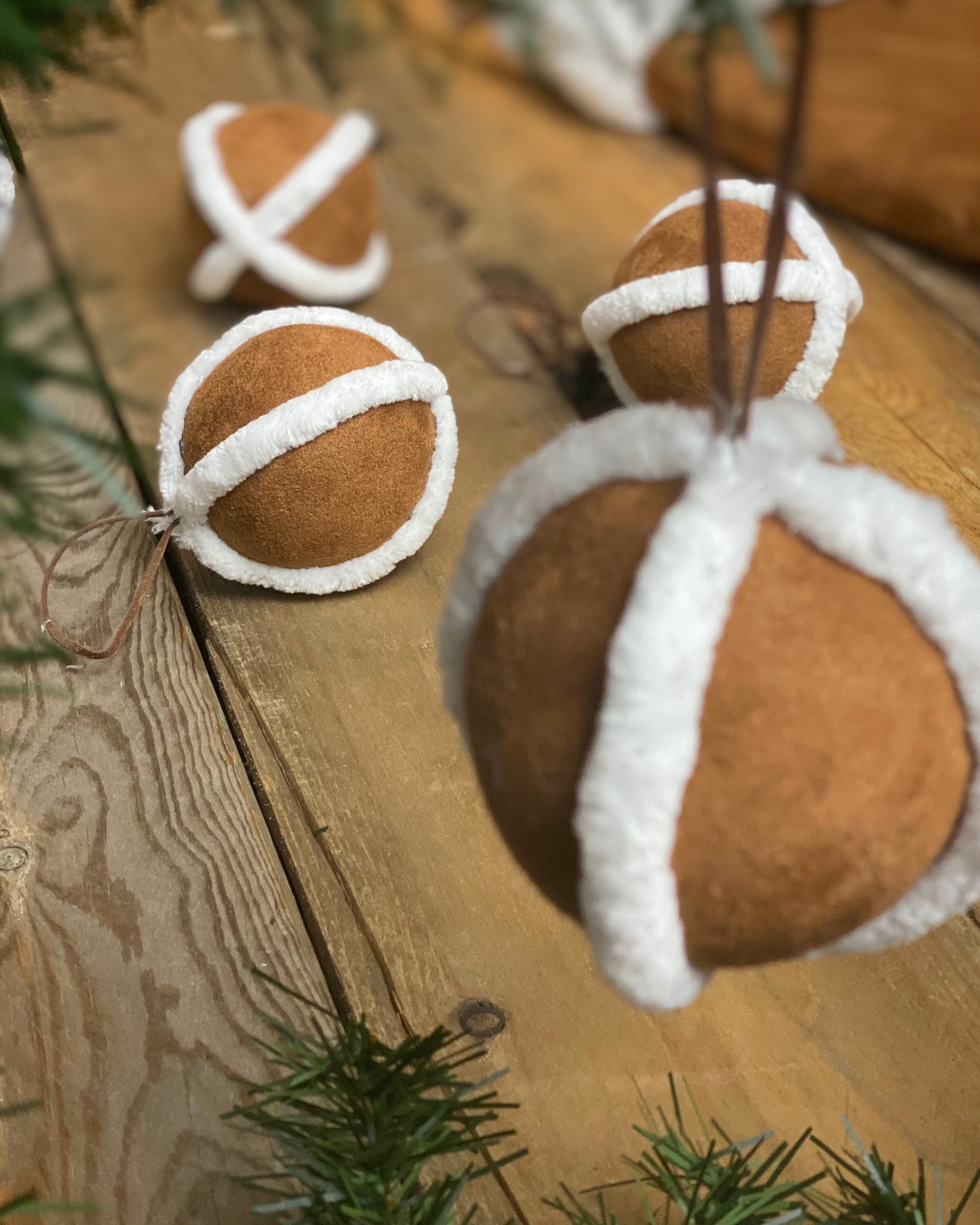 Set of 4 Tan Sherpa & Faux Fur Christmas Ornaments - Etsy Canada