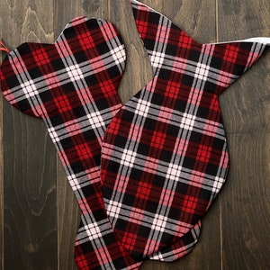 Red and Black Flannel Plaid Animal Christmas Stockings