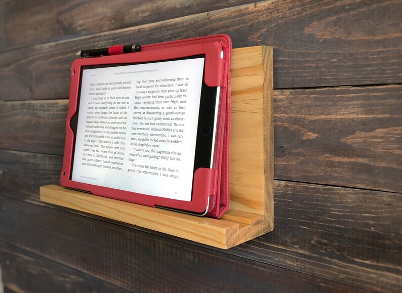Wall Tablet Shelf Light Wood Tablet Holder iPad Holder Wall Etsy