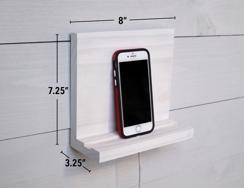 White Phone Stand Wall Mount Cell Phone Holder Small Phone Etsy