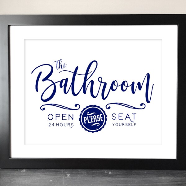 Blue Bathroom Art - Etsy
