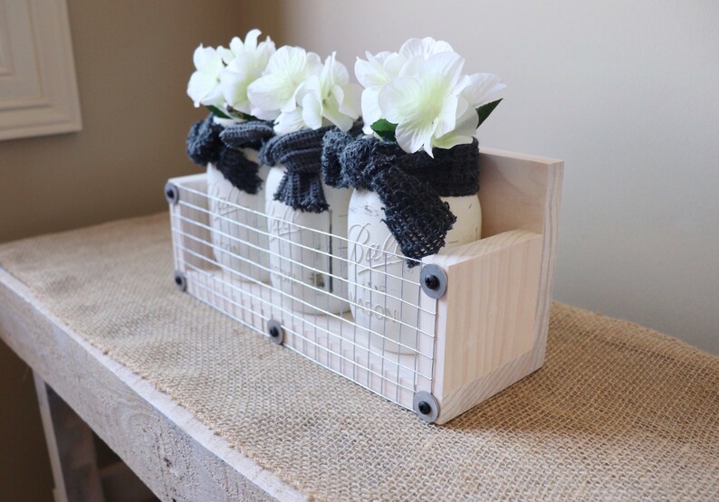 White Wood Box Shelf Wall Mount or Table Decor Farmhouse Etsy