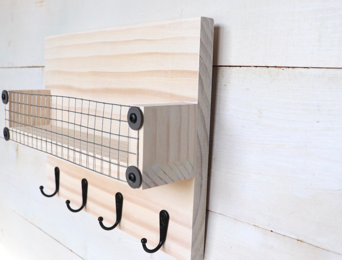 White Key Holder for Wall Key Rack with Mail Slot Wall Etsy