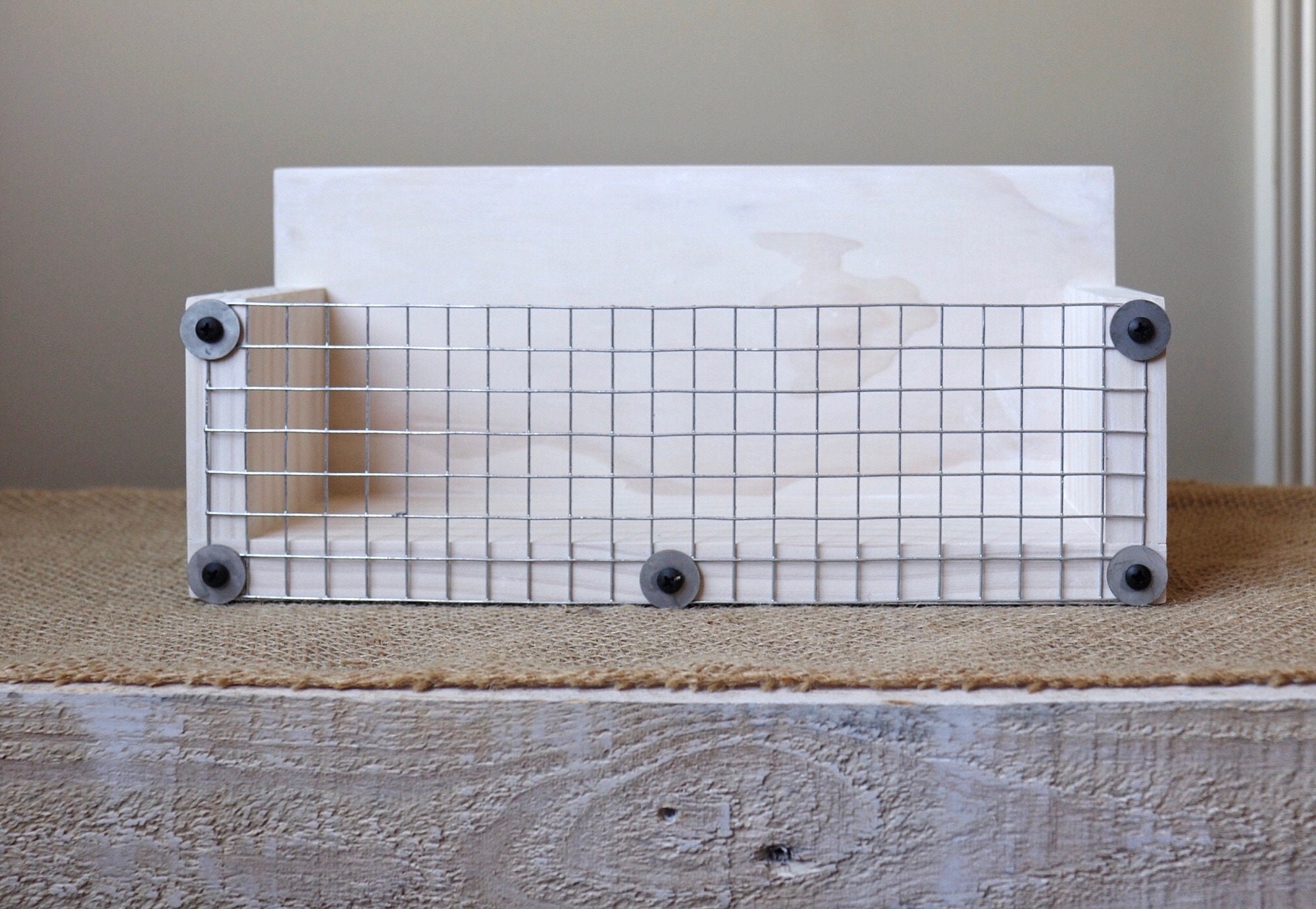 White Wood Box Shelf Wall Mount or Table Decor Farmhouse Etsy