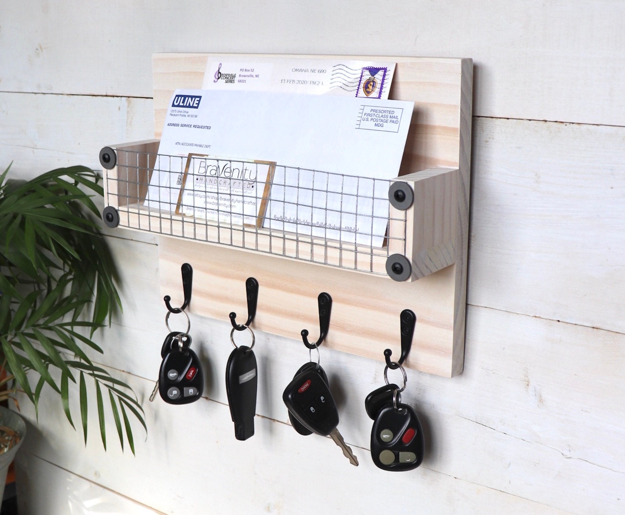 White Key Holder for Wall Key Rack with Mail Slot Wall Etsy