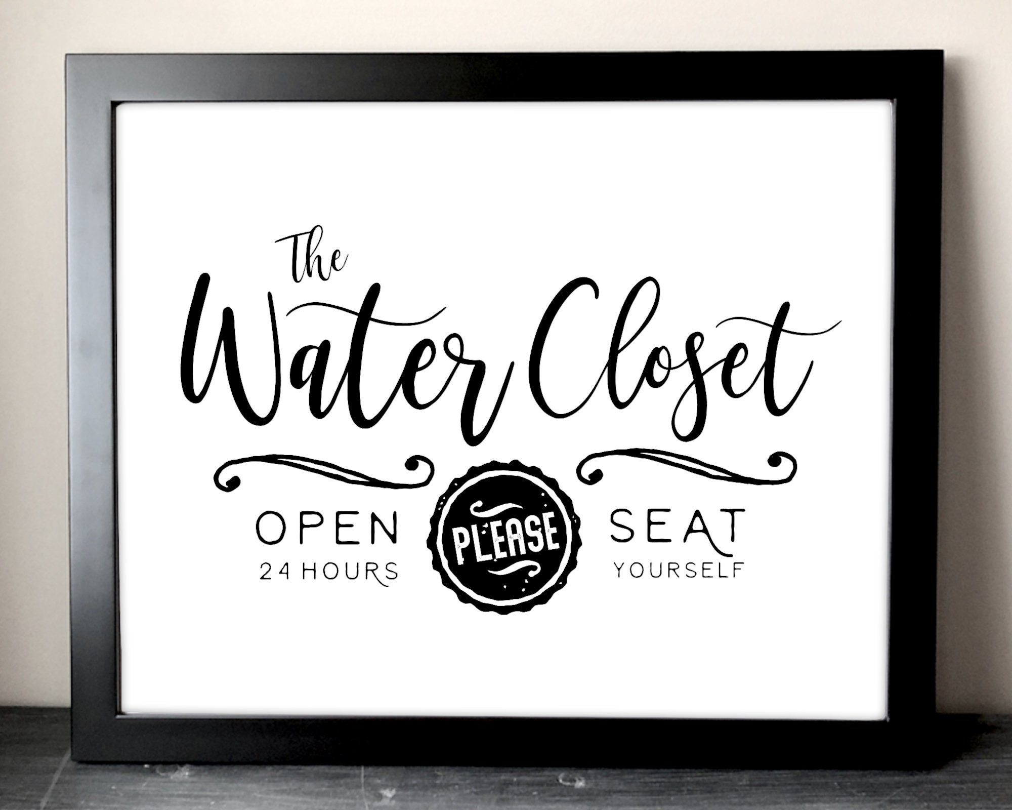 Water Closet Printable Sign for Bathroom Decor Vintage Style Etsy