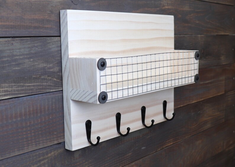 White Key Holder for Wall Key Rack with Mail Slot Wall Etsy