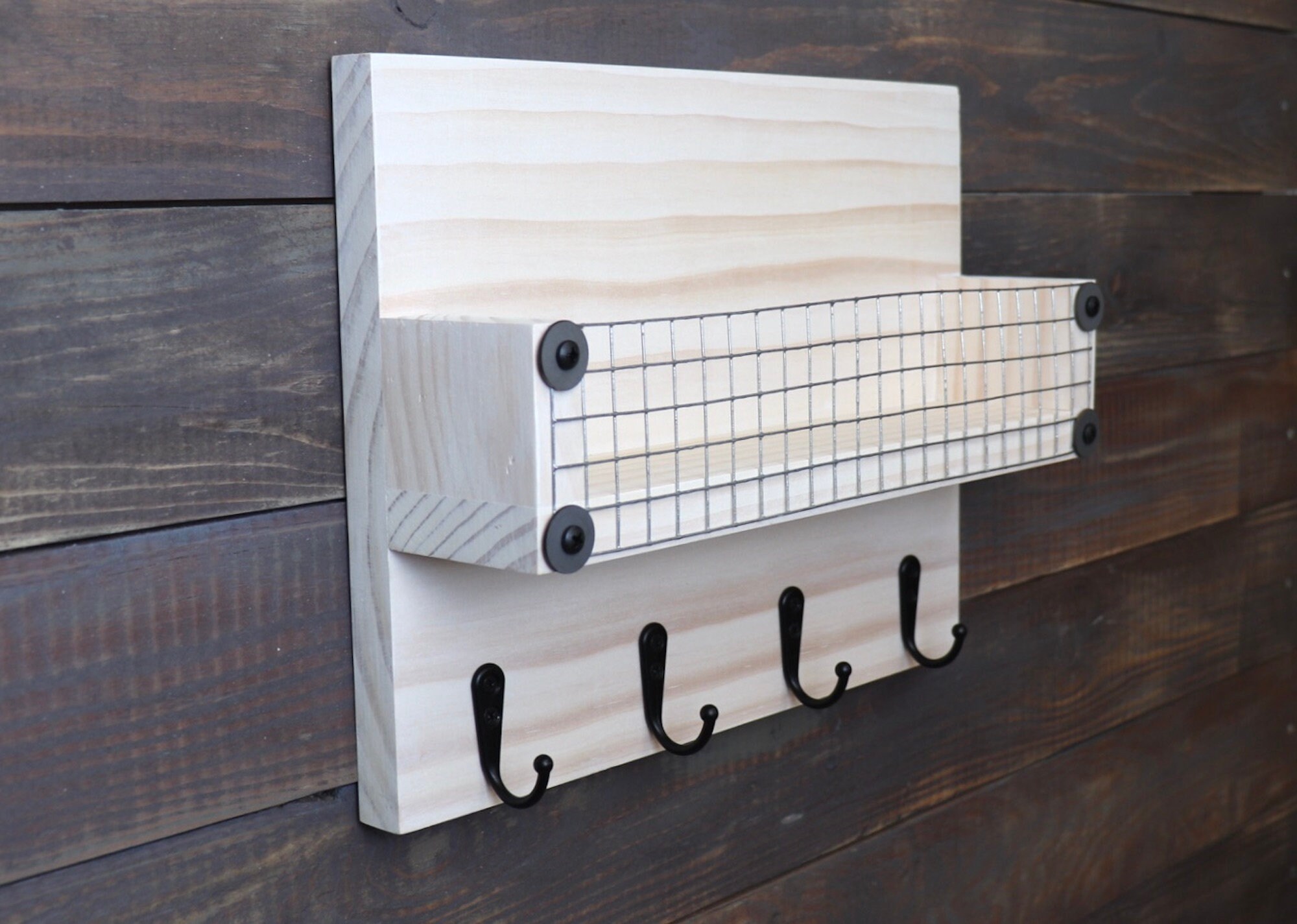 White Key Holder for Wall Key Rack with Mail Slot Wall Etsy