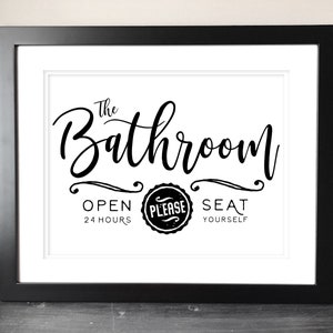 Farmhouse Bathroom Sign Printable Funny Bathroom Printable - Etsy
