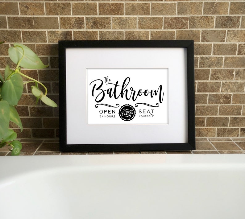 Farmhouse Bathroom Sign Printable Funny Bathroom Printable | Etsy