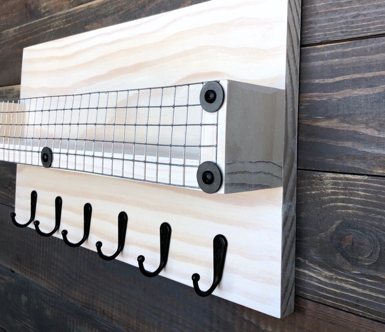 White Key Rack Farmhouse Style Wall Organizer for Home or Etsy