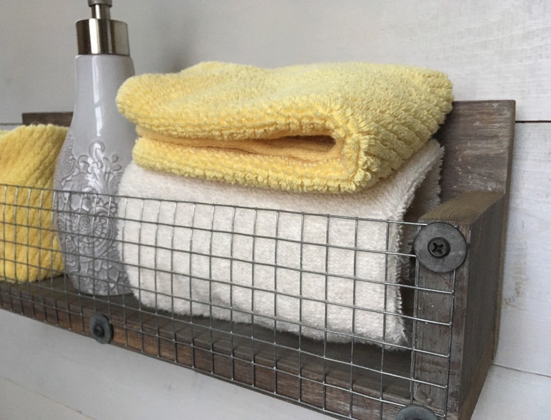 Farmhouse Bathroom Shelf With Ledge Rustic Bathroom Storage Etsy