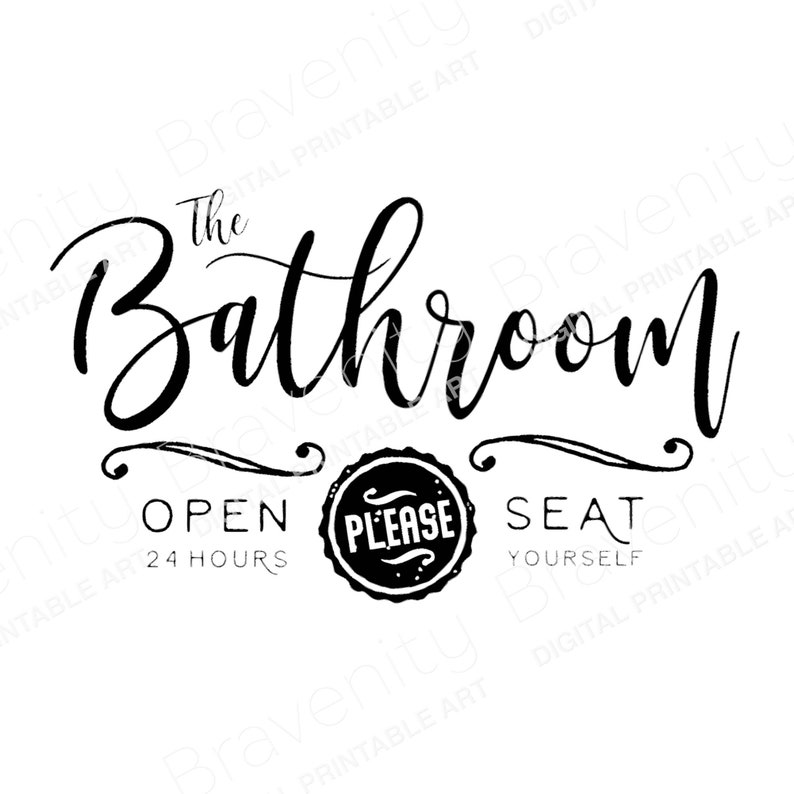 Farmhouse Bathroom Sign Printable Funny Bathroom Printable Etsy