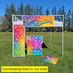 Face Painting Vinyl Banner 72 in x 24 in (6 ft x 2 ft) Face Paint Sign, Face Painter Poster Vendor Booth Sinage Billboard Announcement