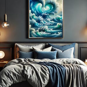 Ocean Heart Waves Art Print: Mom Gift, Home Decor (Digital Download)