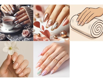 Paquete de imágenes PNG para salón de uñas / Diseños de uñas para spa (Descarga digital)