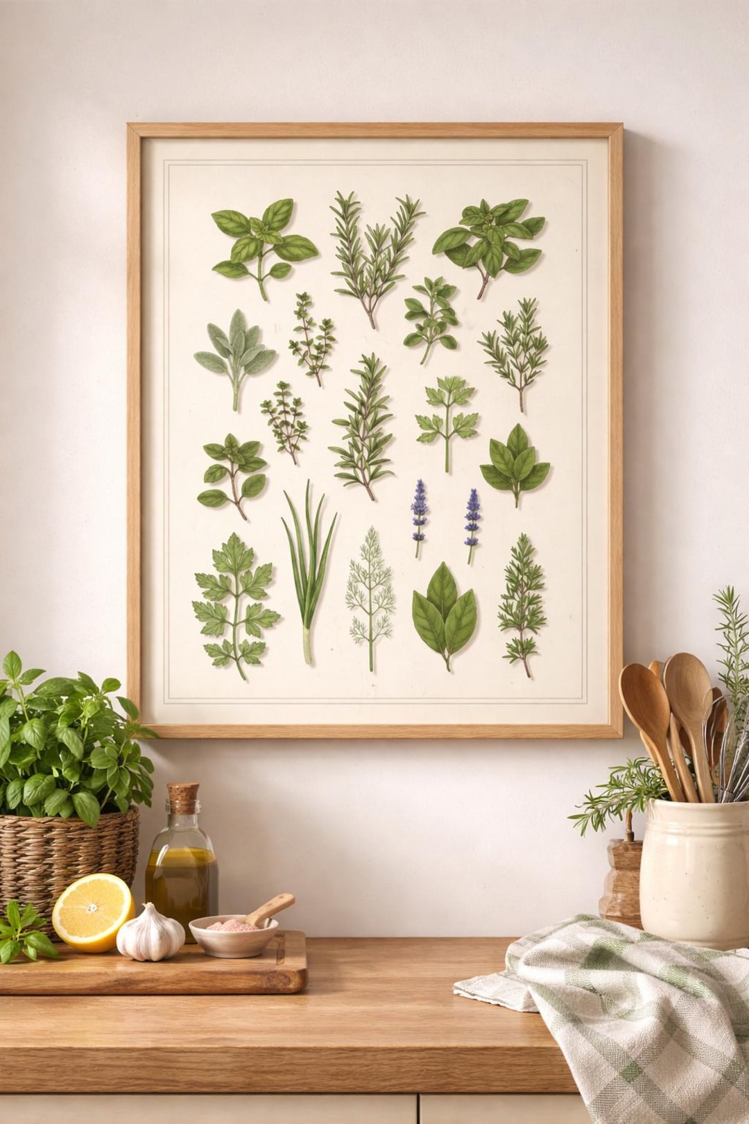 botanical herb prints set of 4 unframed botanical herb... Botanical Herb Wall Art, Vintage Kitchen Print, Farmhouse Herbal ...