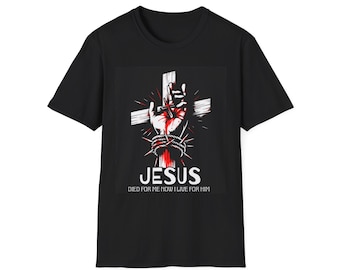 Jesus Saves - christelijk T-shirt in zachte stijl, uniseks | Op geloof geïnspireerde kleding, unieke T-shirts, T-shirtontwerpen