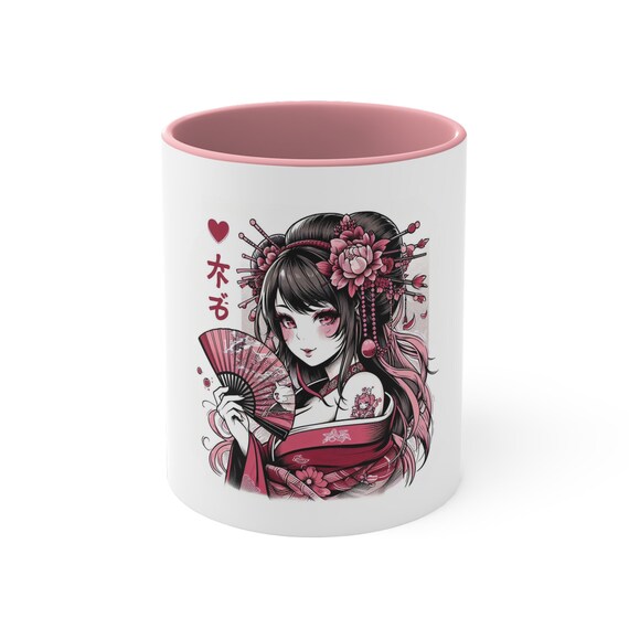 Tazza Anime Geisha Serenity da 11 once Elegante tazza in ceramica con  interno rosa, tazze anime, tazze in ceramica, anime giapponesi -  Italia
