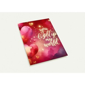Cartes de Saint-Valentin You Light Up My World - Lot de 10 cartes postales éclatantes