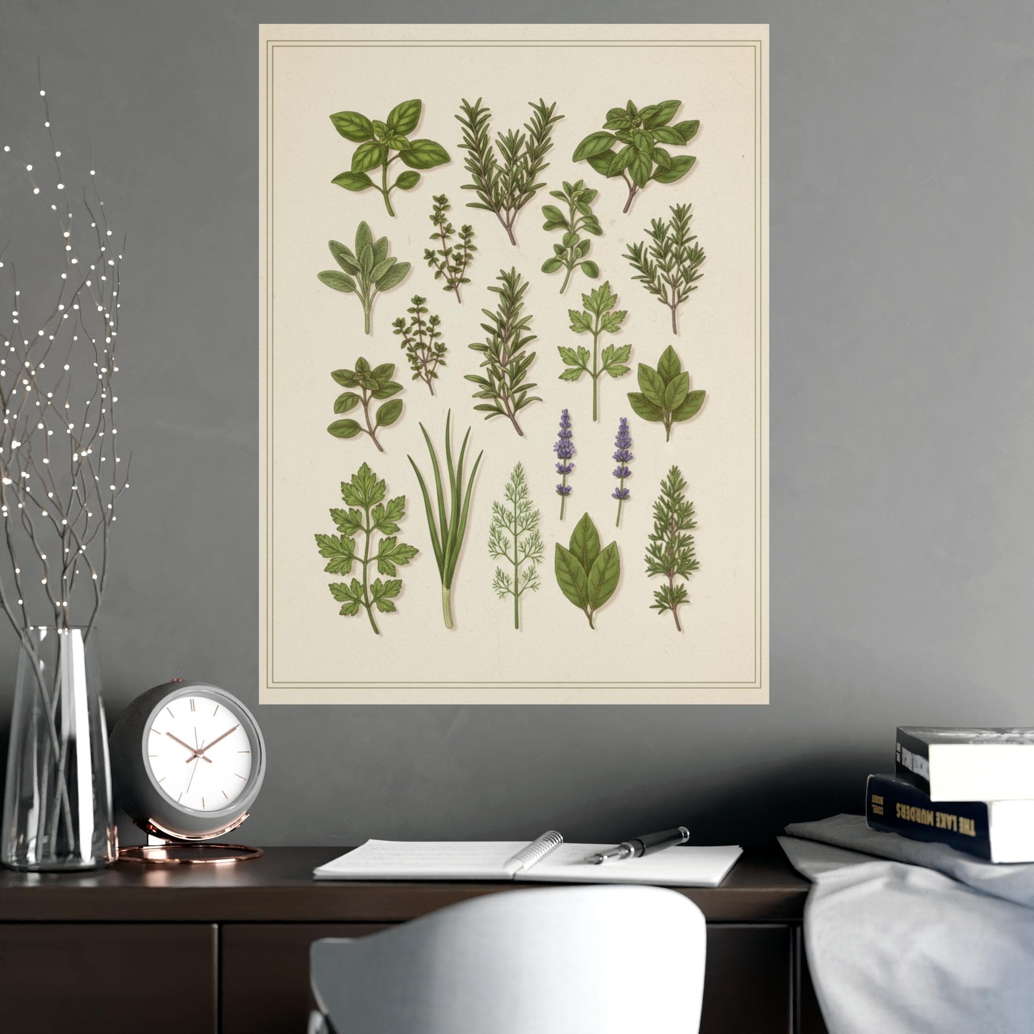 botanical herb prints set of 4 unframed botanical herb... Botanical Herb Wall Art, Vintage Kitchen Print, Farmhouse Herbal ...