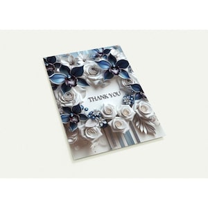 Elegante Orchidee & Rose Dankeskarten - 10er Pack - Umweltfreundliche Grußkarten