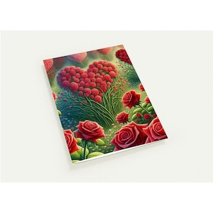 Bellissimo pacchetto di biglietti di auguri con cuore di rosa rampicante - Biglietti d'amore personalizzati - Regalo per gli innamorati