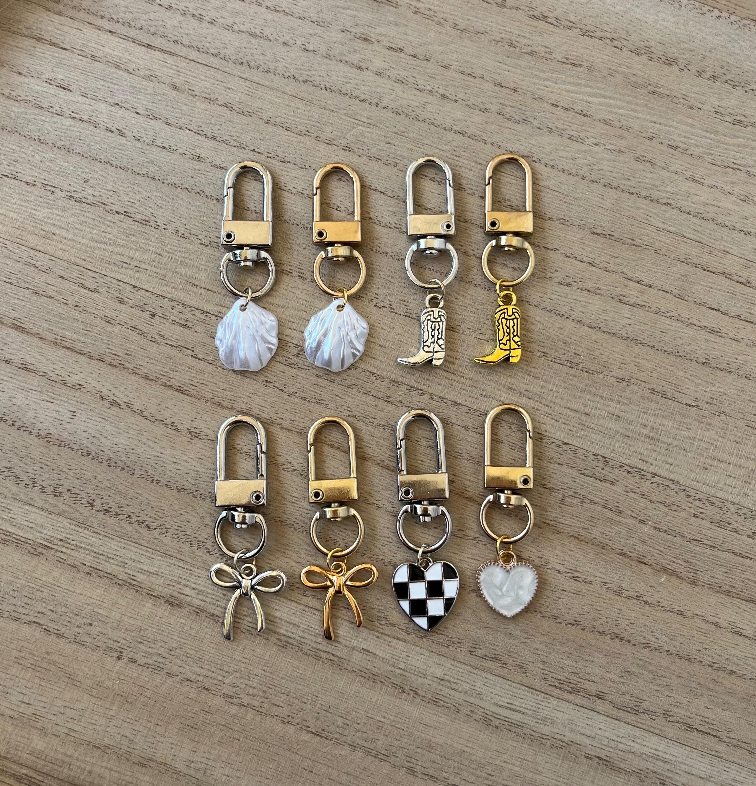 Short Keychain Charm Keychain Gold Charm Keychain Silver Charm Keychain Mini Keychain ...