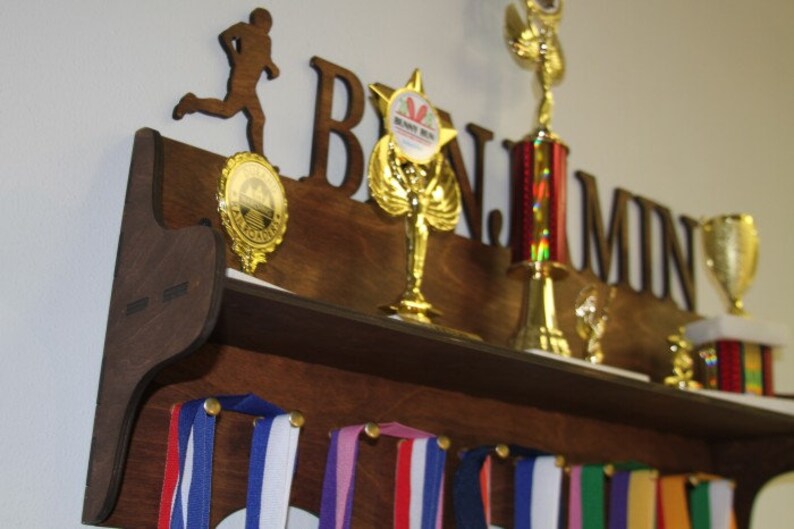 Personalized Trophy Shelf and Medal Holder Etsy