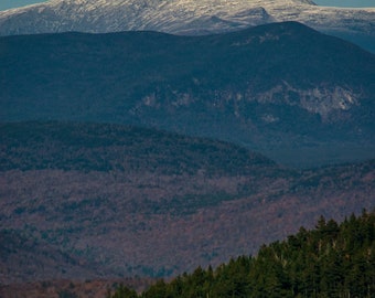 Layers of Mountains leading up to Mount Washington - Mountain landscape photo print
