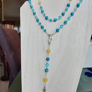 Custom Rosary, Sea glass Rosary, handmade rosaries, Miraculous medal, precious stone Rosary, Sterling silver Rosary, Catholic rosary